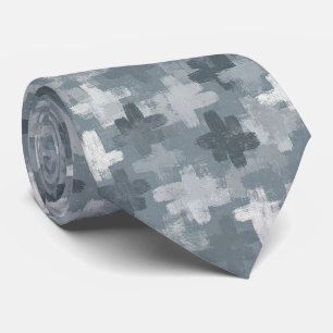 Gravata Azul Ardósia Falso Seda Estilo de Designer Abstr