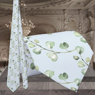 Gravata Azul Céu Claro Verde Eucalipto Casamento Elegante