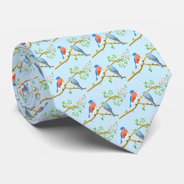 Gravata Azul Claro Bluebirds (Rolled)