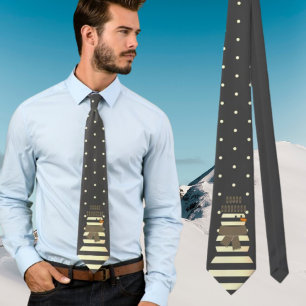 Gravata azul clássica de Natal homem de neve