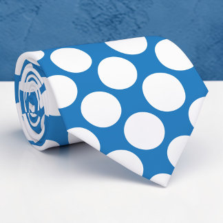 Gravata Azul com Bolinhas Polka Personalizada