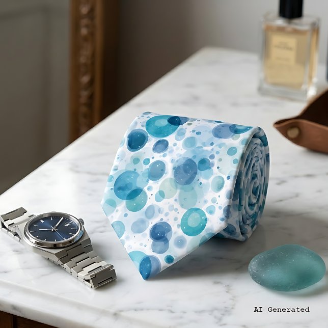Gravata Azul com Círculo de Oxigênio Líquido Abstr (Criador carregado)