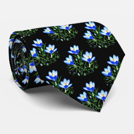 Gravata Azul Crocuses Preto