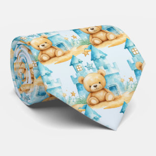 Gravata Azul de Urso de Pelúcia