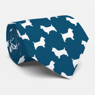 Gravata Azul do teste padrão das silhuetas de Terrier