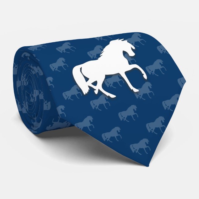 Gravata Azul dos cavalos | da silhueta (Rolled)
