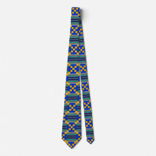 Gravata Azul Dourado, Tempos de Pescoço Kente Africano