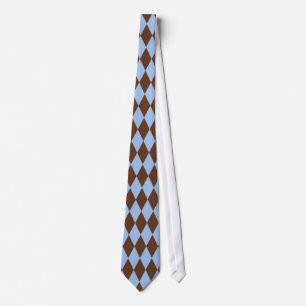 Gravata Azul e castanho Padrão Masculino