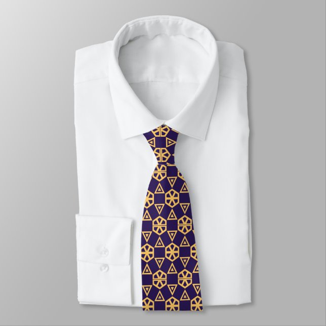 Gravata Azul e Dourado (Amarrado)