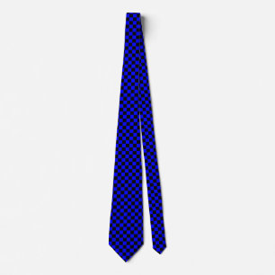 Gravata Azul e laço verificado preto