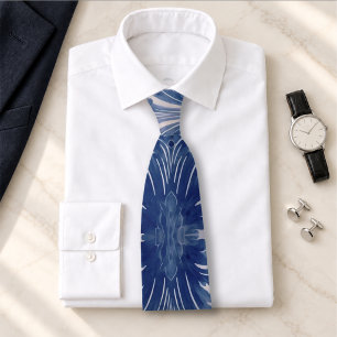 Gravata Azul Elegante Toile de Jouy Francesa em Damasco