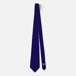 Gravata azul escura personalizada com letra P e ti
