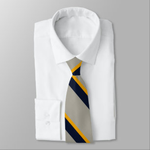 Gravata Azul Escuro, Amarelo, Cinza com estilhaço texturiz