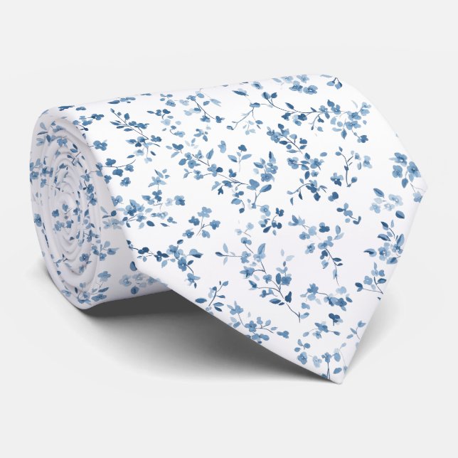 Gravata Azul francês (Rolled)