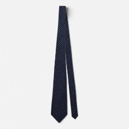 Gravata Azul-Marinho de Luxo Saffiano com Textura 