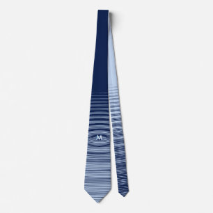 Gravata Azul Marinho Elegante em onda gráfica ondulada