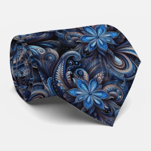 Gravata Azul Marinho Escuro Azul Azure Preto Paisley Padrã