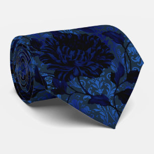 Gravata Azul Marinho Floral Damask Aristocrata Casamento