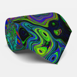 Gravata Azul Marmoreado e Abstrato Aquamarino