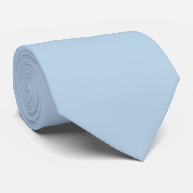 Gravata Azul Pó Sólida | Azul Claro Suave (Rolled)