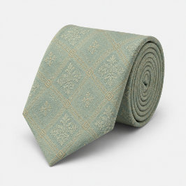 Gravata Azul Poeirento Dourado Diamante Damasco Jacquard R