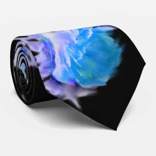 Gravata Azul rosa de aquarela azul flor azul floral azul