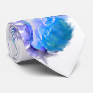 Gravata Azul rosa de aquarela azul flor azul floral azul