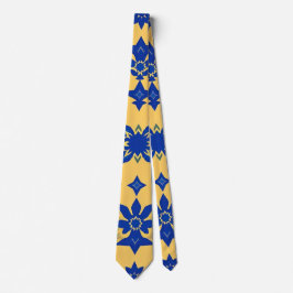 Gravata Azulejo de Motivo de Azulejo Azul Caribenho Dourad