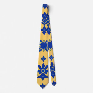 Gravata Azulejo de Motivo de Azulejo Azul Caribenho Dourad