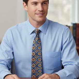 Gravata Azulejo mexicano Talavera Pottery Fiesta Espanhol