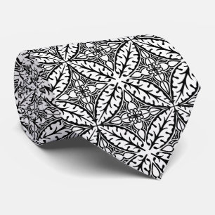 Gravata Azulejos marroquinos - branco e preto