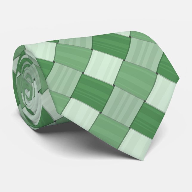 Gravata Azulejos tecidos da diagonal do verde do primavera (Rolled)