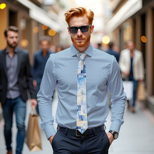 Gravata Azure Bloom Abstrato Art Tie