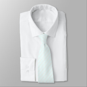 Gravata Azure Mist Blue & Seashell White Pinstripes