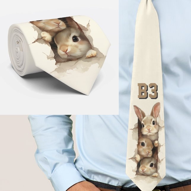 Gravata B3 Three Bunnies 3D Illusion  (Criador carregado)