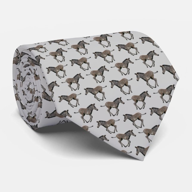 Gravata Baby Zebra Frenzy Tie (Cinza clara) (Rolled)