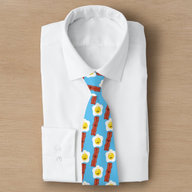 Gravata Bacon e Ovos Diversos BFF (Bacon and Eggs Fun BFF Neck Tie from Ricaso. A fun tie for a fun guy. Food themed neck ties)