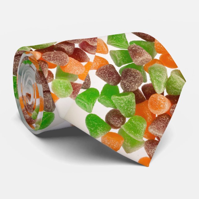 Gravata Bala de goma laranja verde vermelho com padrão de  (Rolled)
