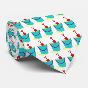 Gravata Balde de areia Pail Shovel Beach Summer Tie