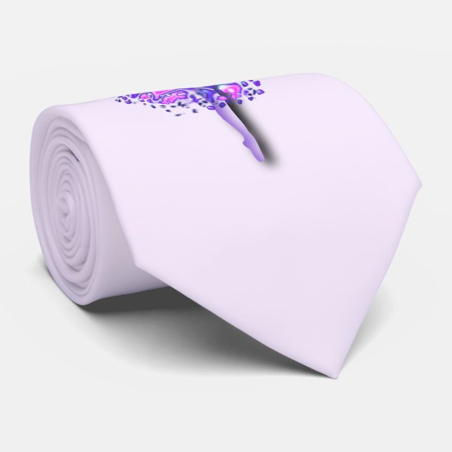 Gravata Ballerina Art Purple Dance - Desenho de Dançarino  (Rolled)