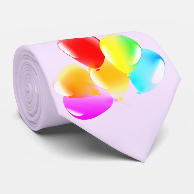Gravata Balões Coloridos - Festa Feliz (Rolled)