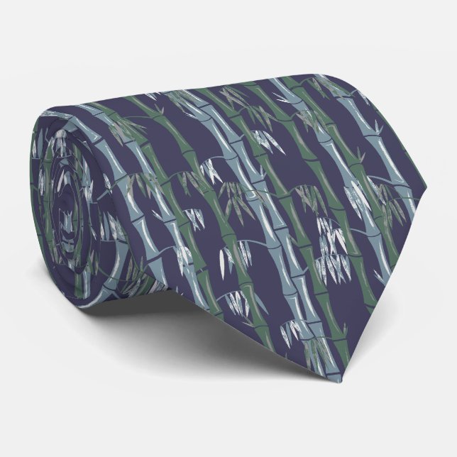 Gravata Bambu Azul-Marinho (Rolled)