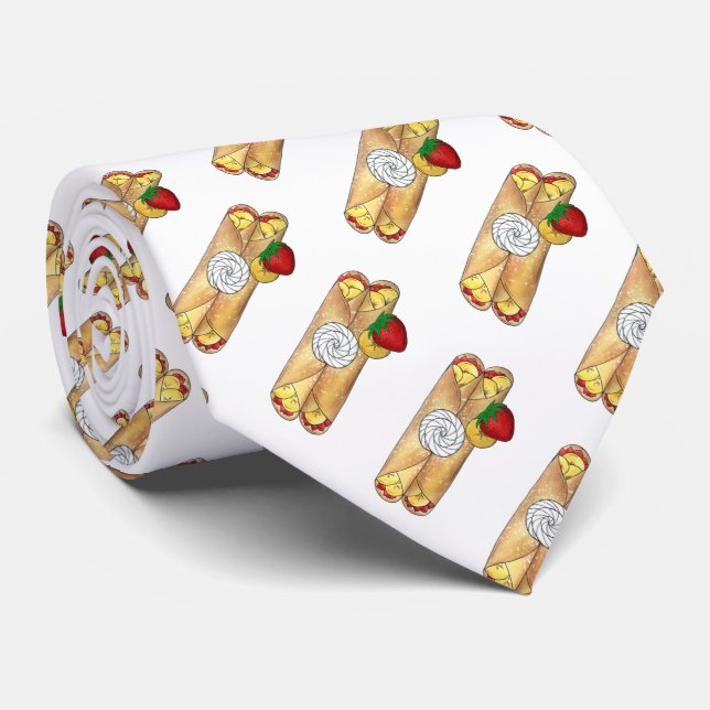 Gravata Banana Strawberry Crêpes Comida Francesa Cuisine C (Rolled)