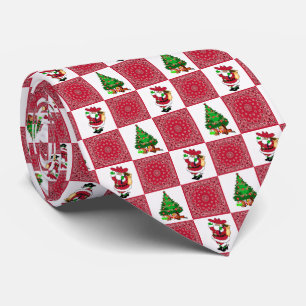 Gravata Bandana vermelho com papai noel do vaqueiro