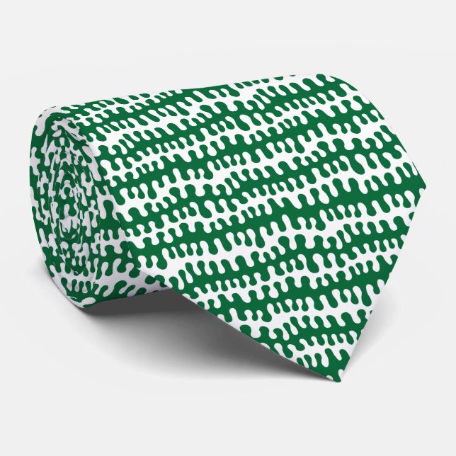 Gravata Bandas Horizontais Orgânicas - Verde Florestal (Rolled)