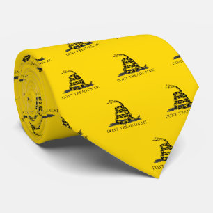 Gravata Bandeira Amarela Clássica de Gadsden Não Pise em M