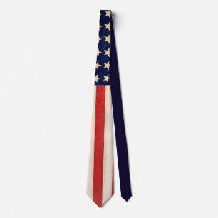 Gravata Bandeira Americana Antiga Vintage