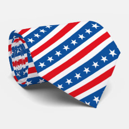 Gravata Bandeira Americana Patriótica Estrelas e Stripes