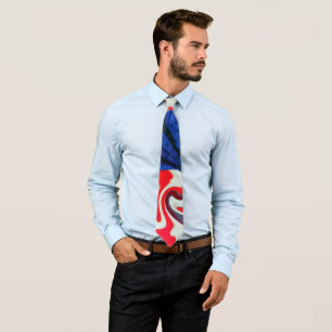 Gravata Bandeira Americana Patriótica Swirl Tie