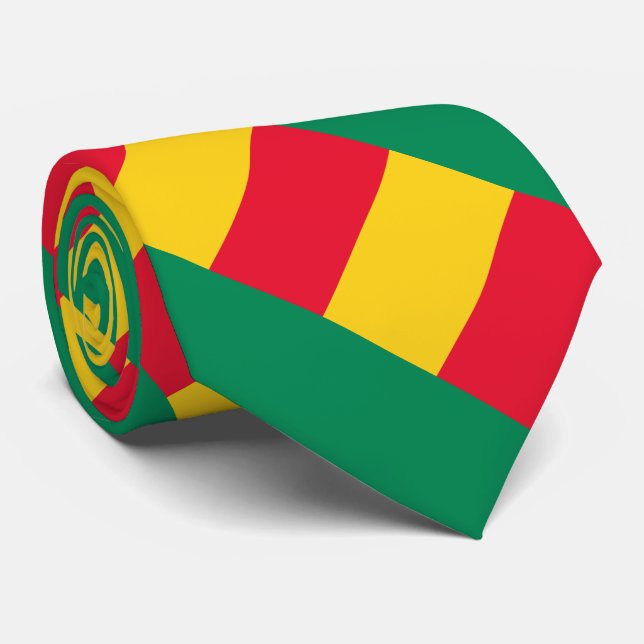Gravata Bandeira Benim Patriótica (Rolled)